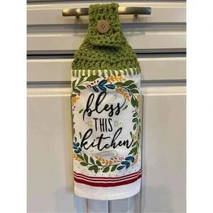 Crochet Top Kitchen Towel- Bless This Kitchen